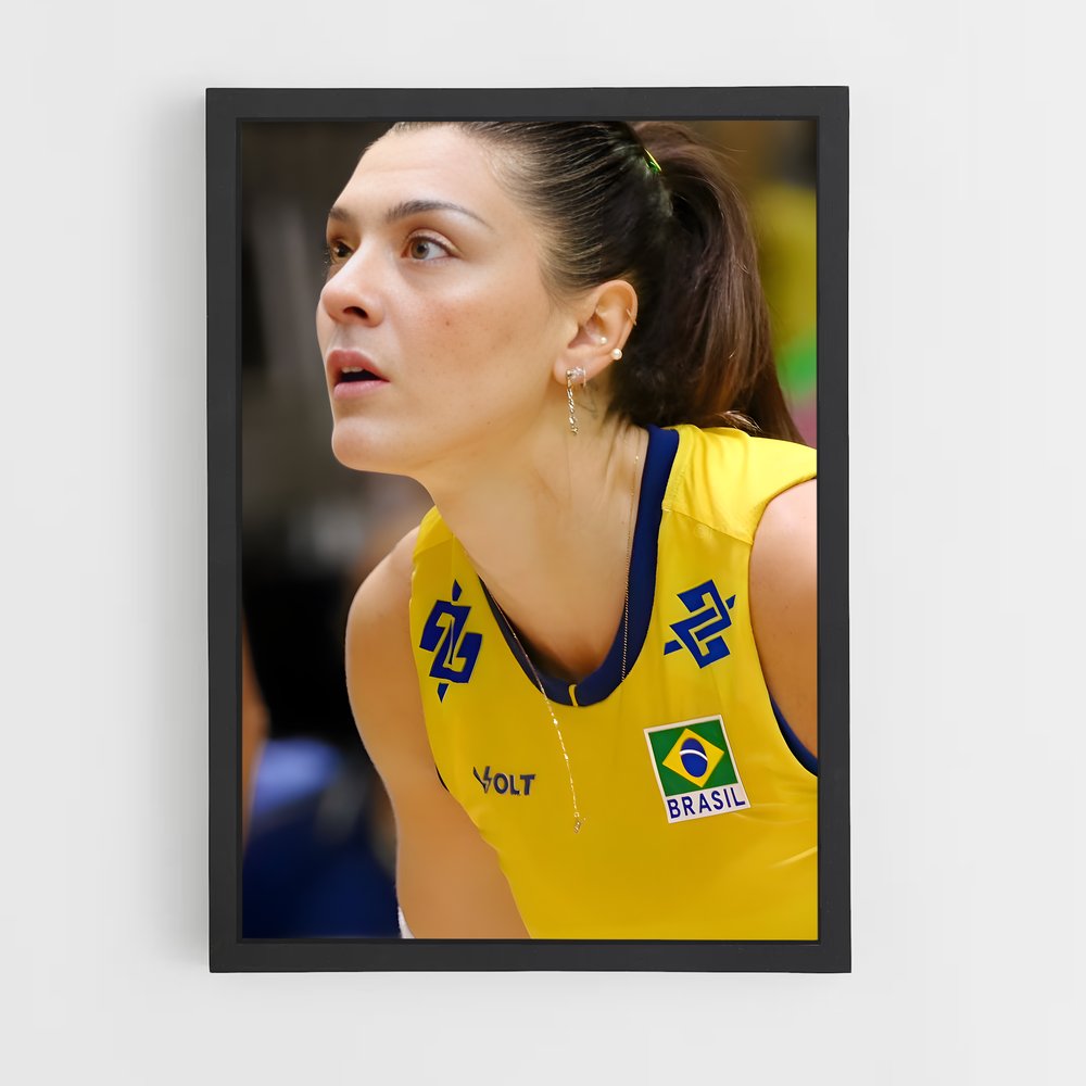 Poster Équipe de Volleye en Jaune – affiche Volleyball (vue 2)